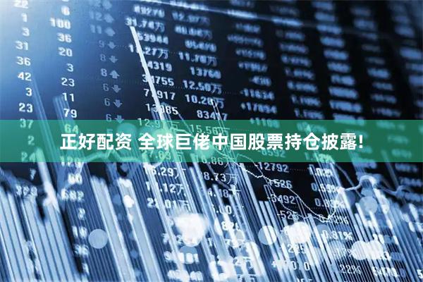 正好配资 全球巨佬中国股票持仓披露!
