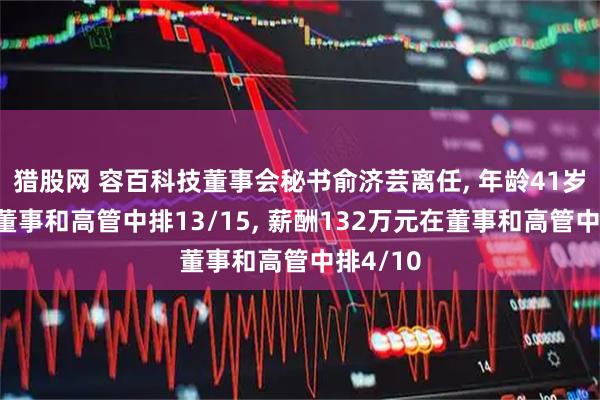猎股网 容百科技董事会秘书俞济芸离任, 年龄41岁在公司董事和高管中排13/15, 薪酬132万元在董事和高管中排4/10